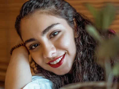 Woman smiling